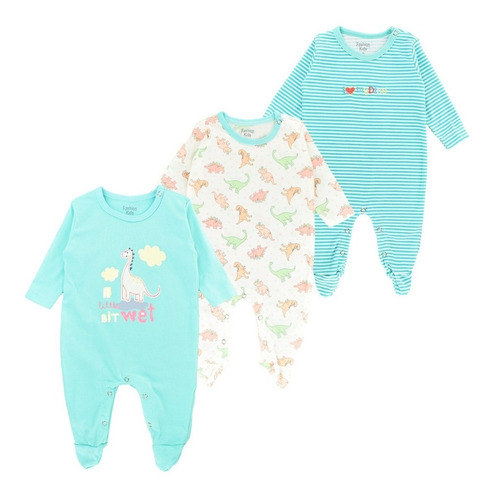 Pijamas Bebé Niña Set X 3 Enterizas Estampadas