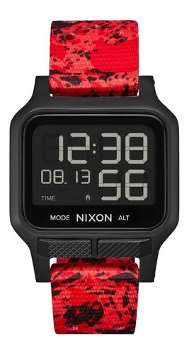 Reloj Nixon Heat Black / Red Hombre