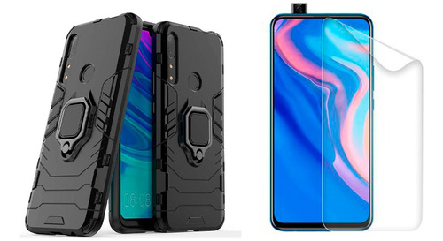 Funda Estuche Anti Golpes Con Anillo Para Huawei + Hidrogel