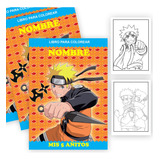 Kit Imprimir Mini  Libro Pintar Personalizado Naruto