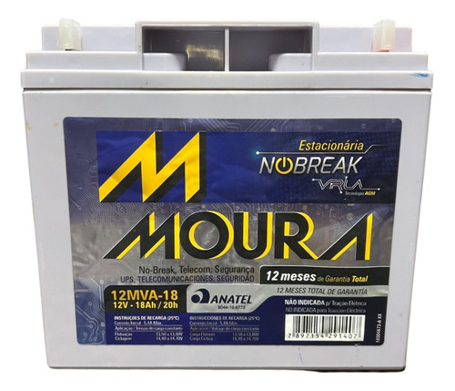 Bateria Selada 12v 18ah Rbc7, Rbc11 E Rbc55 No-break Moura