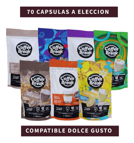 Combo Capsulas Dolce Gusto Coffee Break 7 Variedades!