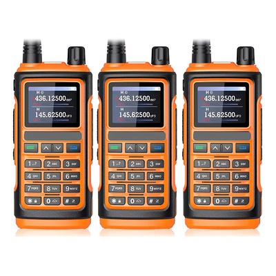 3 Radios Walkie Talkie Baofeng Uv17 Uhf\u002Fvhf 1000 Canales 10km, Radio Bidireccional De Largo Alcance, Cargador USB-C, Naranja | Envío gratis