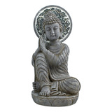 Estatua Buda Zen Para Jardín Con Lámpara Solar
