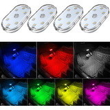 4 Luces Led Para Interior De Coche Inalámbricas, 7 Colores P