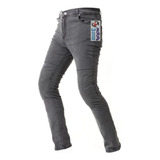 Jm Pantalon Jean Moto Nine To One Denim 390cc Mujer Gris