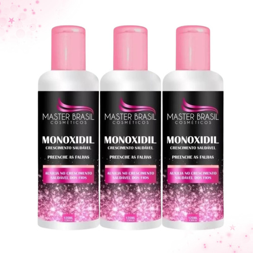 Serum Cabelo Sobrancelha Feminino Crescimento Monoxidil 3un 