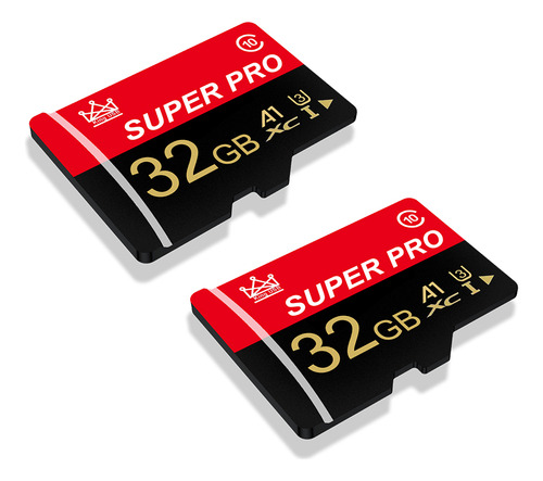 Super Pro-2 32 Gb Memory Card Set With Adap Red Black