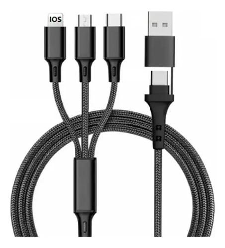   Cable 5en 1 Usb Tipo C Usb 3 Salidas Tipo C V8 Para iPhone