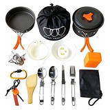 Kit De Cocina Gold Armour Para Acampar Con Platos Ligeros