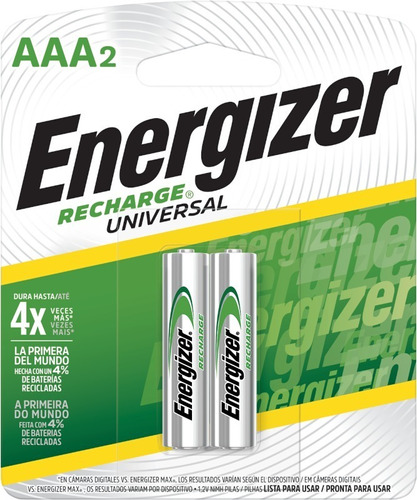 Pilha Recarregável Energizer Universal Aaa - Palito