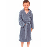 Bata De Baño Para Niño Gris Natacion Suave Y Absorbente