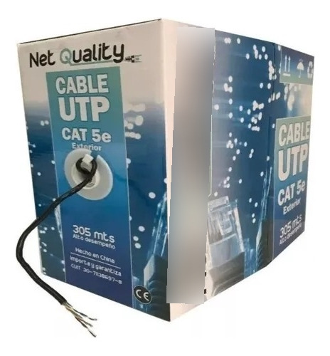 Bobina Cable Red Utp Cat5e Exterior Rollo Vaina Caja 305mt