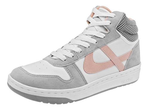 Panam Tenis Urbano Para Mujer Blanco Gris Rosa,  109209-1