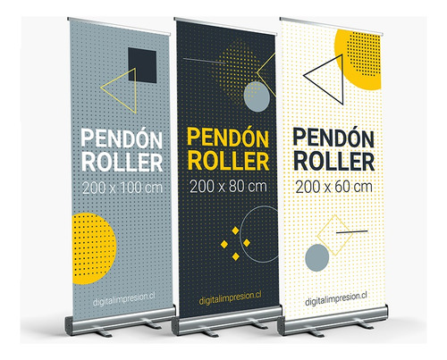 Pendon Roller En Tela Pvc 80x200cm Aluminio Y Bolso Trans.