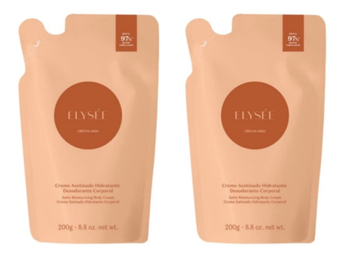 Refil Creme Acetinado Hidratante Elysée 200g - 02 Unidades