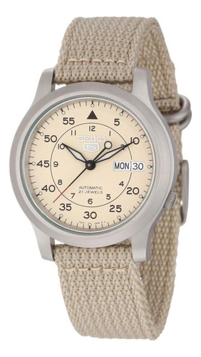 Reloj Automático De Lona Beige - Snk803 Seiko 5