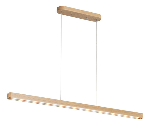 Yisdesign Lampara Colgante Lineal Led De Madera Natural De 5