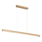 Yisdesign Lampara Colgante Lineal Led De Madera Natural De 5