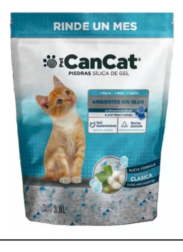 Piedras Para Gato Silica Gel 3.8 L (1.6 K ) Can Cat Vet Camp