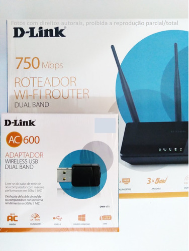 Roteador Wi-fi D-link Dir 819 + Adaptador Wi-fi Dwa-171