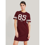 Vestido Logo Varsity 85 Burdeo Tommy Hilfiger