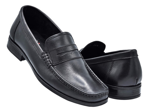 Zapato Caballero Gino Ch. 811 Piel Negro Mocasín 25 Al 30