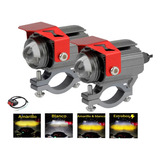 Par Faros Lupa 120w Doble Color Para Auto /moto Exploradoras