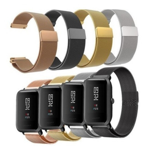 Correa Milanese Acero De Lujo Para Xiaomi Amazfit Bip 