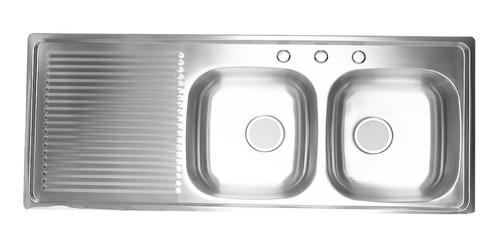 Tarja Doble Para Empotrar Acero Inox 120 X 50 X 16 Cm Izq