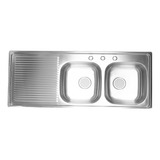 Tarja Doble Para Empotrar Acero Inox 120 X 50 X 16 Cm Izq