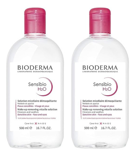 2 Pack Bioderma Sensibio H2o Agua Micelar 500ml