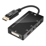 Adaptador Displayport A Hdmi Dvi Vga Audio 4 En 1 Full Hd 4k