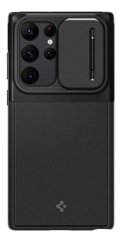 Funda Para Samsung S22 Ultra Spigen Optik Armor Cubre Camara Color Negro