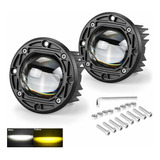 Par Faros Led 3 Doble Color Emportrables Lupa Redonda