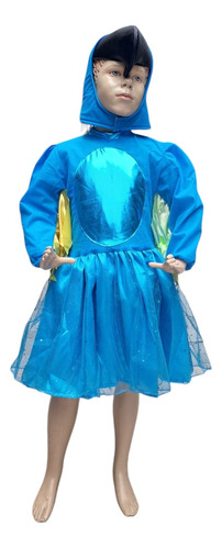Disfraz De Primavera Guacamaya Azul Para Niña Mod.2