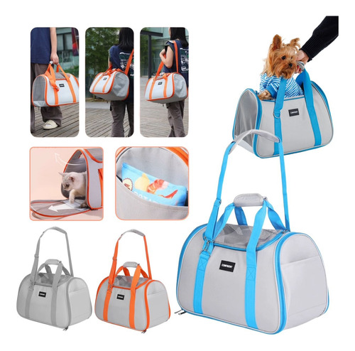 Transportadora Bolso Para Mascotas Gatos Perros Red Rigida