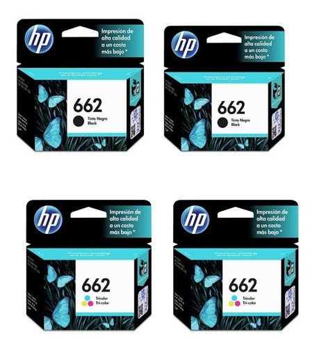 Combo 4 Cartucho Tinta Hp 662 2negros 