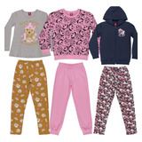 Kit 3 Conjuntos De Moletom Infantil Feminino Inverno Menina