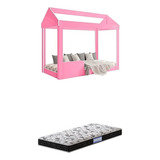  Cama Montessoriana Crystal Baby Rosa + Colchão D20 Macio 