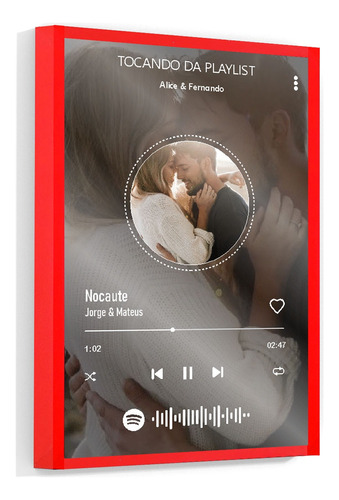 Quadro Interativo Música Spotify Com Vidro Moldura Sua Foto