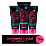 Sabonete Demaquilante Facial New Make Out 100ml - Kit 3 Unid