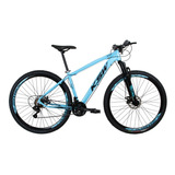 Bicicleta Aro 29 Ksw Xlt Câmbios Shimano 21v Disco Cubo Role Cor Azul-celeste Tamanho Do Quadro 19