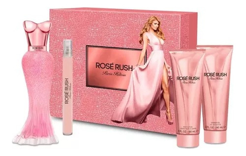 Set Rose Rush De Paris Hilton 4 Pzas - mL a $248990