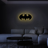 Cuadro Led Madera- Luz Cálida - Batman #3 - 85 X 50 Cm