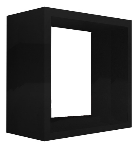 Nicho Decorativo 35x35x15 Cm Preto Em Mdf