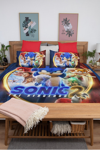 Jogo De Lençol Casal 3 Pç Sonic The Hedgehog 2 Dr. Robotnik