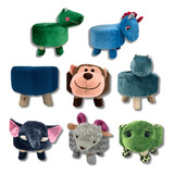 Silla Banco Puff De Peluche Animalitos Infantil