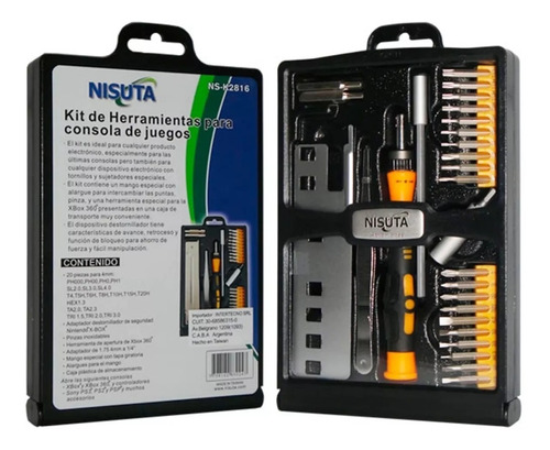 Kit Set Herramientas Nisuta Para Consolas Pc De 27 Piezas