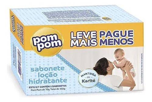 Sabonete Infantil Pom Pom Hidratante 70gr Kit C/20